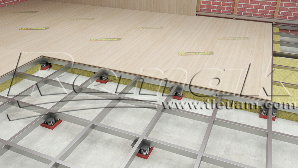 Lò xo giảm chấn cách âm sàn Remak® M6 floor vibration absorber: giảm rung, cách âm hệ thống điều hoà chiller