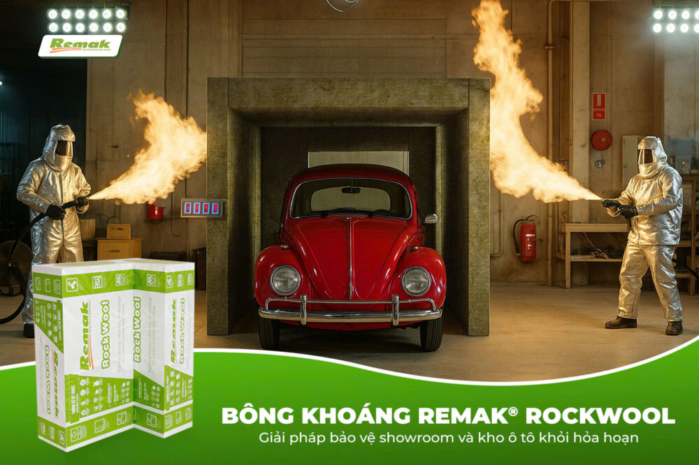Bông khoáng Remak giải pháp chống hỏa hoạn cho showroom và kho ô tô