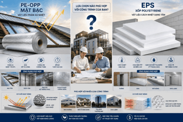 PE-OPP mặt bạc và EPS đâu là vật liệu cách nhiệt nào phù hợp với công trình của bạn?